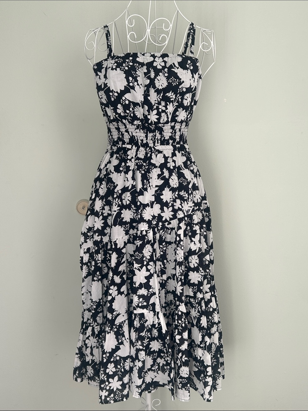 Maurices Black and White Floral Midi Sundress